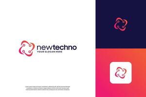 Technology logo design. Connection, circuit, digital logo template vector