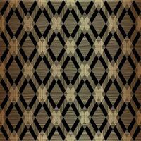 Gold Geometric Rhombus Seamless Pattern Design on Black Background in Elegant Style vector