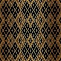 Gold Bronze Geometric Rhombus Seamless Pattern Design on Black Background in Nice Elegant Style vector