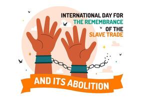 Cartoon Flat Design for Anti-Slavery Day Featuring Freedom Symbols and Peace Icon vector