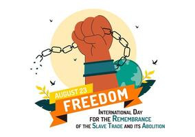 Flat Style Illustration Commemorating the Abolition of the Slave Trade with Symbolic Dove and Shackles vector