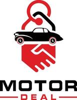 Motor Deal Logo. Car Sell Buy Handshake Logo vector
