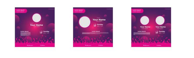 Webinar Social Media post template. modern background with red purple gradient. design with place for photo.Suitable for social media post,banner,website,other vector