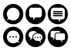 Minimalist Chat and Message Icons With Circle Shape For Light Mode vector