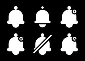 Simple Notification Bell Icon Set For Dark Mode vector