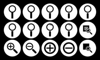 Search Icon Set With Circle Shape vector