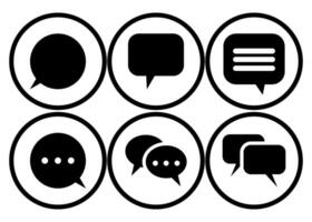 Minimalist Chat and Message Icons With Circle Line For Light Mode vector