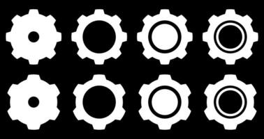 Simple Setting Icon Set For Dark Mode vector