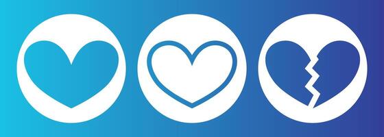 Minimalist Heart and Broken Heart Icons Print vector