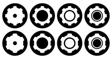 Simple Setting Icon Set With Circle Shape For Light Mode vector