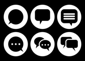 Minimalist Chat and Message Icons With Circle Shape For Dark Mode vector