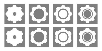 Simple Setting Icon Set With Square Shape vector
