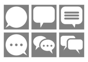 Minimalist Chat and Message Icons With Square Shape vector