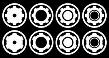 Simple Setting Icon Set With Circle Line For Dark Mode vector