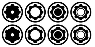 Simple Setting Icon Set With Circle Line For Light Mode vector