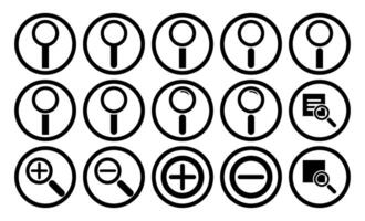 Search Icon Set For Light Mode vector