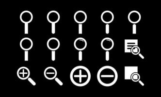 Search Icon Set For Dark Mode vector