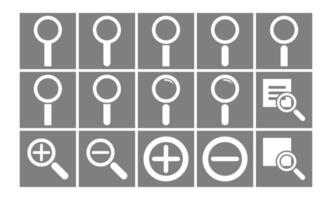 Search Icon Set with Square Shape vector