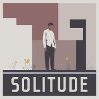 Solitude abstract shape minimal tshirt design. vector