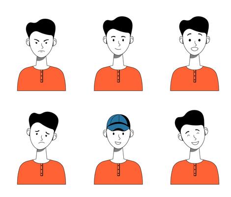 Boys Emotions Set in Orange Shirt