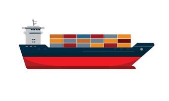 Container ship boxship with intermodal containers doing cargo shipment vector