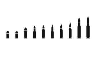 Ammunition ammo with cartridge case caliber bullets vector