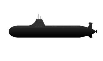 Underwater submerged submarine with powerful propellers vector
