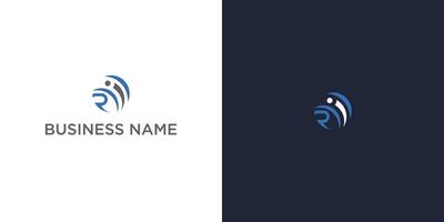 Abstract Monogram Logo Design with Stylized R and I Letters, Modern Business Identity Symbol vector