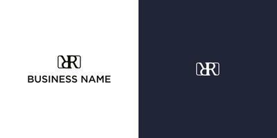 Monogram letter R logo design elegant minimal emblem for branding vector