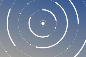 Abstract futuristic geometric background. Spiral technology background of circular lines and dot connections. Big data transmission, internet network, communication system backdrop. vector