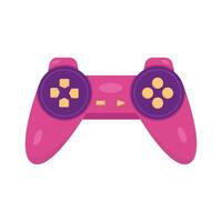 Retro game controller illustration in pink and purple vector