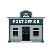 Flat Illustration of a Post Office Building with Mail Symbol vector