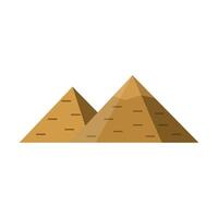 Flat Illustration of Giza Pyramids in Desert Tones vector