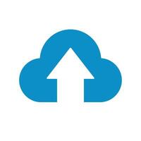 Cloud Upload Icon Symbol in Blue Digital Data Storage Concept vector