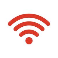 Red wifi signal icon on white background wireless internet symbol vector