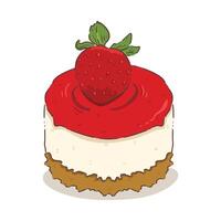 cake strawberry isolate vector