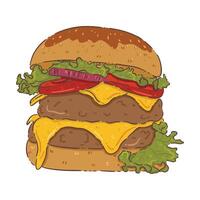 hamburger fast food vector