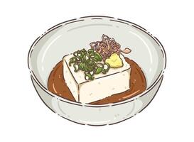food tofu isolate vector
