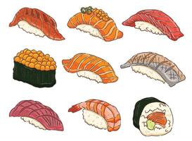 sushi set element vector