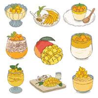 mango set food vector