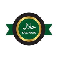 Label halal tag with ribbon Illustration vector