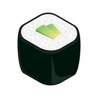 vegetable roll sushi isometric illustration suitable for menu templates vector
