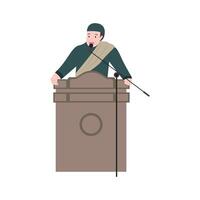 lecture using a microphone Illustration vector