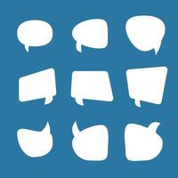 Set of speech bubbles. Speak bubble text, cartoon chatting box, message box. Blank empty white speech bubbles. Cartoon balloon vector