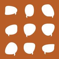Set of speech bubbles. Speak bubble text, cartoon chatting box, message box. Blank empty white speech bubbles. Cartoon balloon word design fun vector