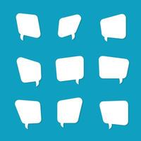 Set of speech bubbles. Speak bubble text, cartoon chatting box, message box. Blank empty white speech bubbles. Cartoon balloon word vector