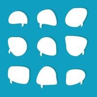 Set of speech bubbles. Speak bubble text, cartoon chatting box, message box. Blank empty white speech bubbles. Cartoon balloon word design. vector