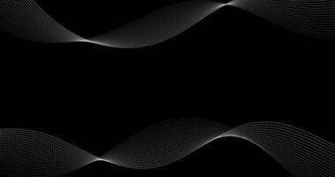 White dynamic crossing waves of Particles on black Abstract background illustration vector