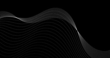 white Abstract parallel lines of particles wave on black background vector