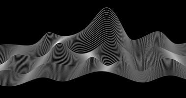 Black Abstract background with white waves lines mountain Geographic vector